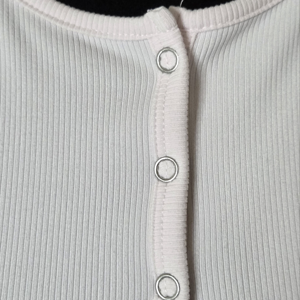 * Juicy Couture Aeropostale Jr Seamless Henley Short Sleeves Shirt Top Lt Pink - Picture 7 of 10